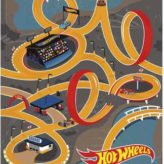 Handmade Tapestry "Hot Wheels Classic Race Track Yellow Canvas”