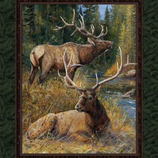 Handmade Tapestry "Lazy Afternoon Elk”