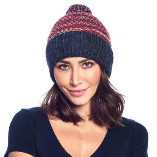 Alpaca Beanie Hat - Speckle - Ruby