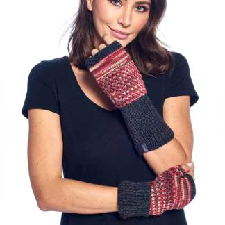 Alpaca Gloves - Speckle - Ruby