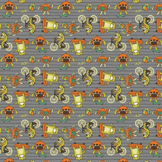 Have Fun Stay Safe " Gray" Cotton Fabric