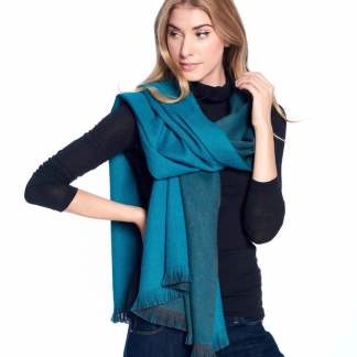 Alpaca Wrap Reversible - Turquoise