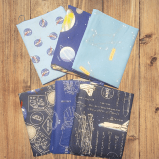 Assorted Outer Space by NASA Blue Flat Fold Assortment 6, 12, 18, or 24 Yards Bu