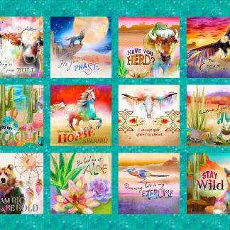 Whimsical West Panel 45" Wide Panel Fabric