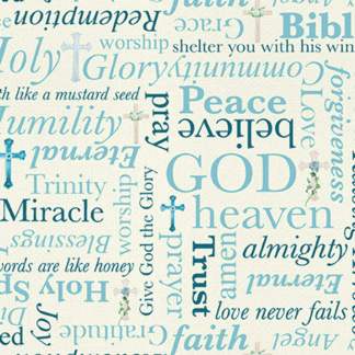 Love Never Fails Digital Religious Words Cotton Fabric