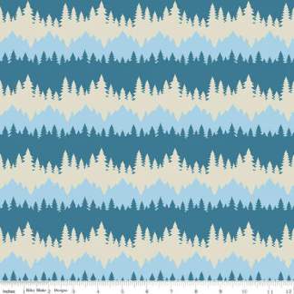 Handmade Valance or Curtain Panel Only You Smokey Bear Tree Stripe Cadet