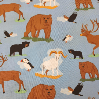 Wildlife Northwest Light Blue Cotton Fabric