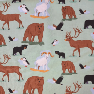 Wildlife Northwest Sea Foam Cotton Fabric