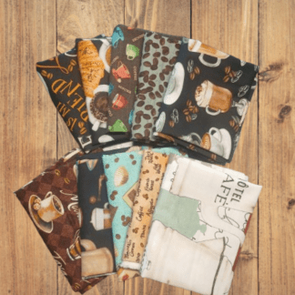 10 Fat Quarters - Assorted Coffee Theme Fat Quarter Bundle