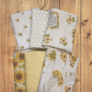 6 Fat Quarters - Assorted Sunflower Garden Fat Quarter Bundle