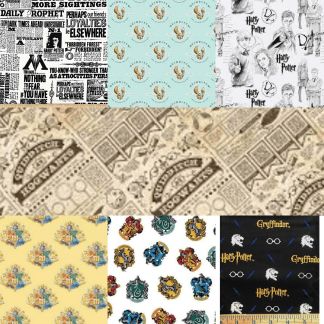 Harry Potter Yard Cotton Fabric Bundle (7 Pieces)