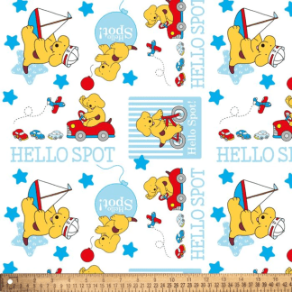 Playing Spot White 45" Wide Cotton Fabric