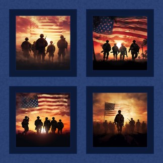 American Soldier Pillow Panel Cotton Fabric