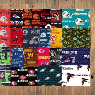 10 Half Yards - Assorted Sport Teams Football Licensed Cotton Fabric Bundle