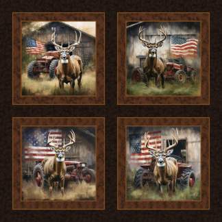 Homestead Bucks Pillow Panel Cotton Fabric