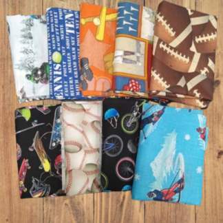 Assorted Sports Flat Fold Assortment 10 Yard Bundle Cotton Fabric