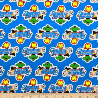 Marvel Avengers Kawaii Super Heroes Multi Cotton Fabric