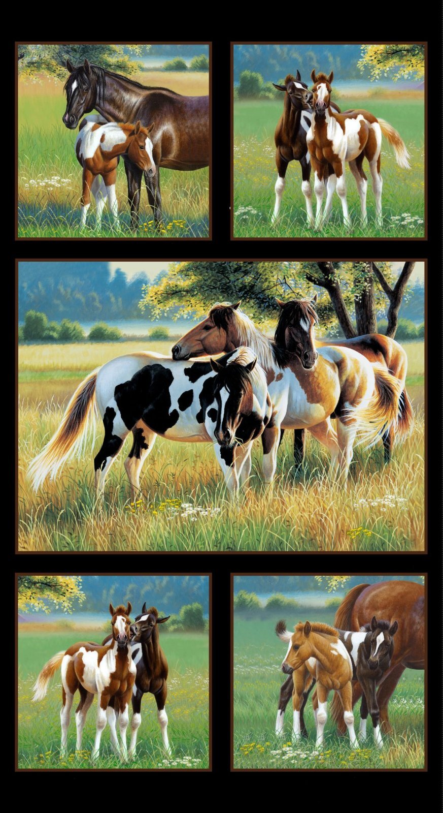 Pasture Buddies Horse (25" x 44") Panel Fabric