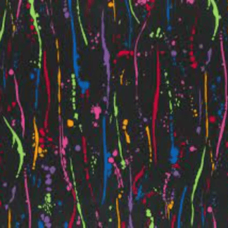 Colorful Paint Splat Lines Cotton Fabric