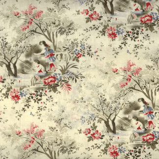 Early Elegance Cream Fishing Cotton Fabric