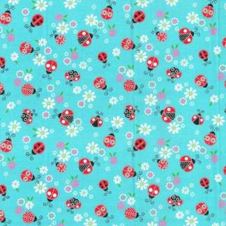 Lady Bug Metallic Cotton Fabric