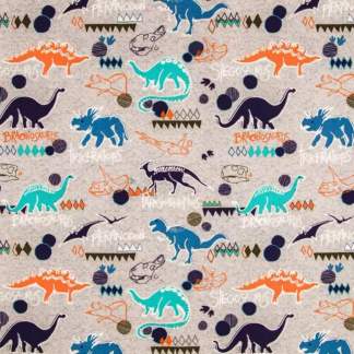 Dino Cotton Calico Fabric