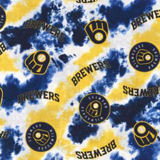 Milwaukee Brewers Tie Dye Cotton Fabric