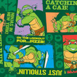 TMNT Run This City Cotton Fabric