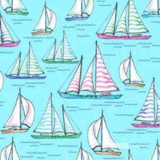 Surfside Sailboats Cotton Fabric