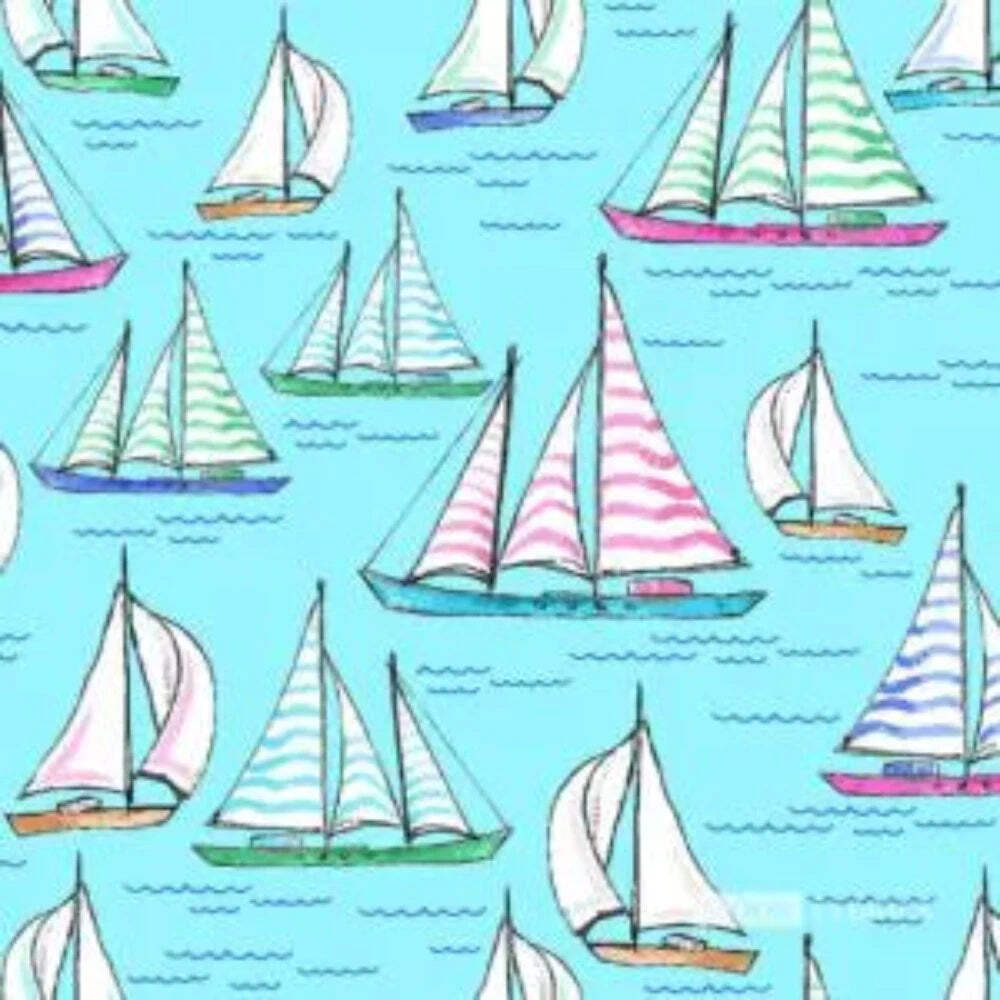 Surfside Sailboats Cotton Fabric