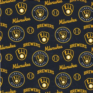 Milwaukee Brewers Circles Cotton Fabric