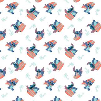 Lilo Stitch Surfing Toss Cotton Fabric
