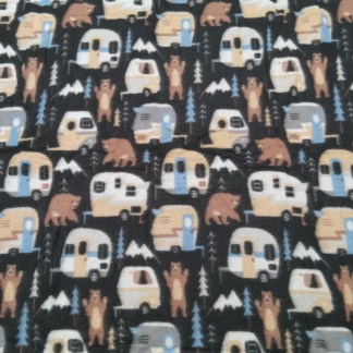 Camping Bear 50" x 60" Fleece Throw Blanket