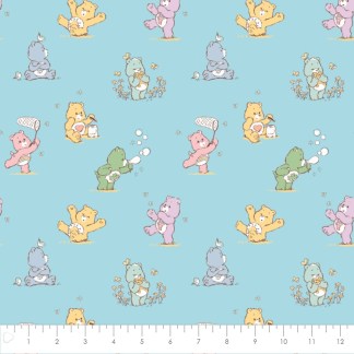 Handmade Blanket, Burp Rag/ Security Blanket, and Bib Care Bears Playful Blue