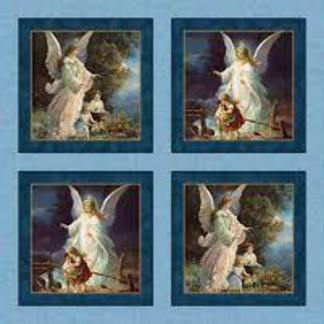 Guardian Angel Pillow Panel Cotton Fabric