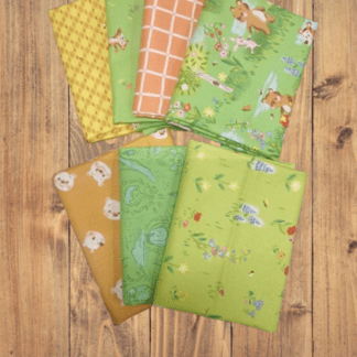 7 Fat Quarters - Assorted 100 Aker Woods Pooh Green Fat Quarter Bundle