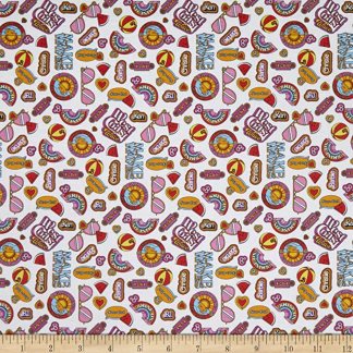Barbie Icons White Cotton Fabric