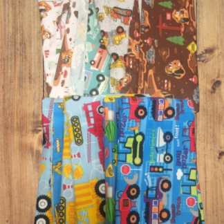 Assorted Construction Heavy Equipment Flannel Fabric - 1 lb Scrap Bundle