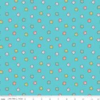 Mer-Mazing Shells Blue Cotton Fabric