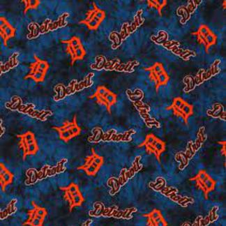 Detroit Tigers Tie Dye Flannel Fabric