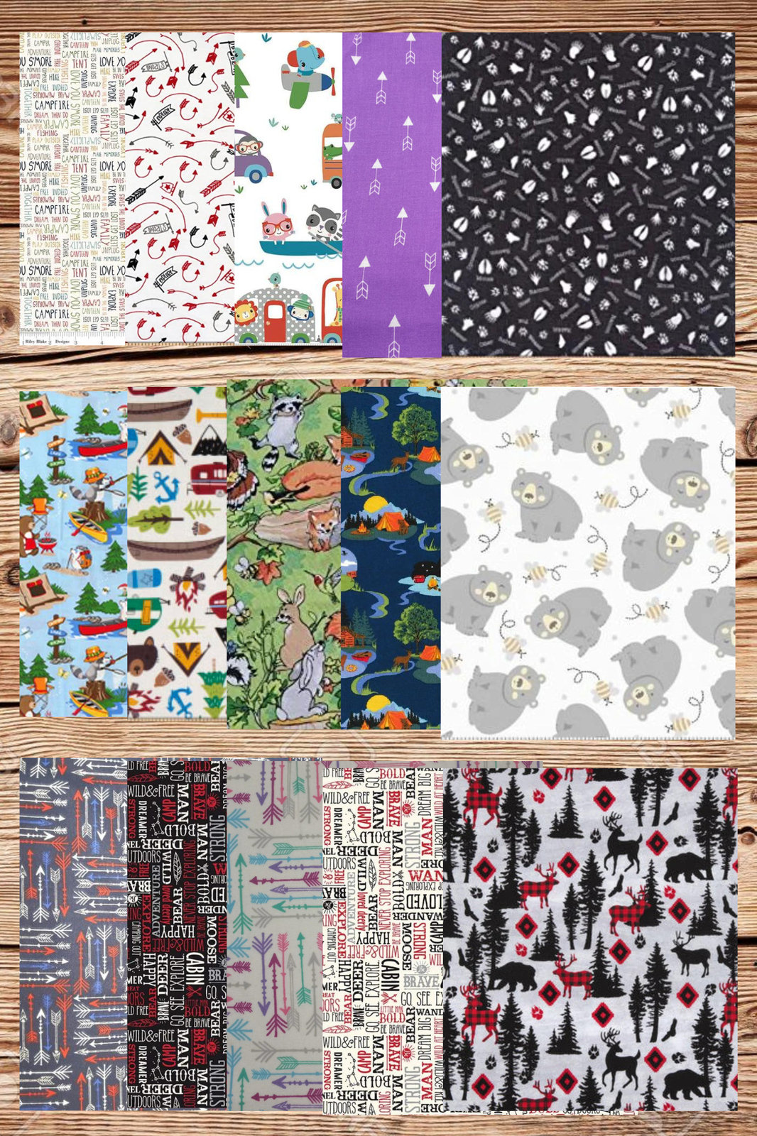 Assorted Nursery Woodland Flat Fold Assortment 20 Yard Bundle Cotton Fabric