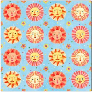 Wonderlust Suns Blue Cotton Fabric