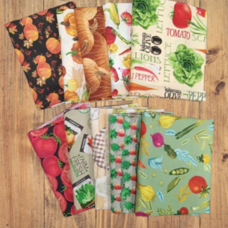 10 Fat Quarters - Assorted Veggies Theme Prints Fat Quarter Bundle