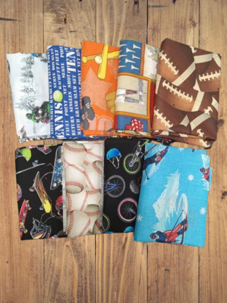 10 Fat Quarters - Assorted Sports Fat Quarter Bundle