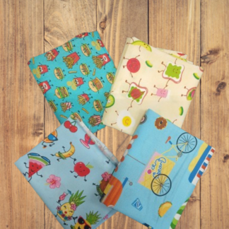 4 Fat Quarters - Assorted Lollie's Snacks Fat Quarter Bundle