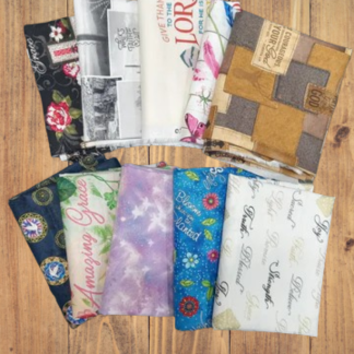 10 Fat Quarters - Assorted Faith Religious Fat Quarter Bundle