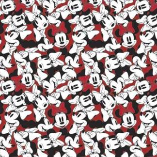 Minnie Mouse Dreaming In Dots Minnie Tossed Stacked Red Cotton Fabric