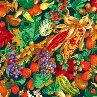 Autumn Corn American Harvest Green Cotton Fabric