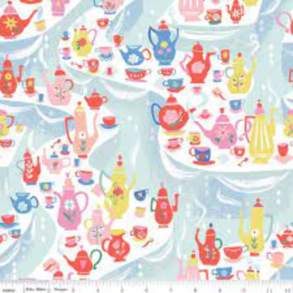 Down the Rabbit Hole Tea Party Multi Cotton Fabric