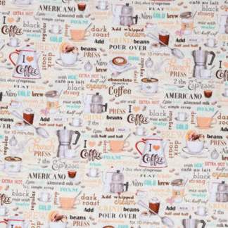 Coffee House Calico Cotton Fabric